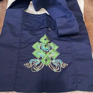 Tibetan monk bag- Embroidered Endless knot